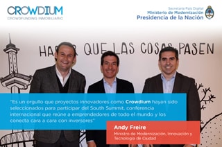 Andy Freire recibió a los directores de Crowdium para felicitarlos